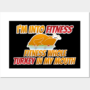Funny Fitness Turkey Thanksgiving T-Shirt Posters and Art